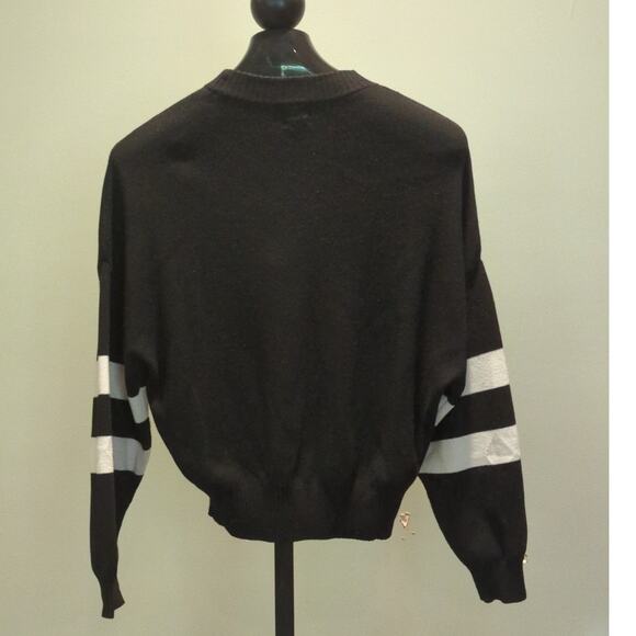 PRINGLE of SCOTLAND X H&M Sweater Size Small Embroidered Logo Black Stripes - Picture 4 of 7